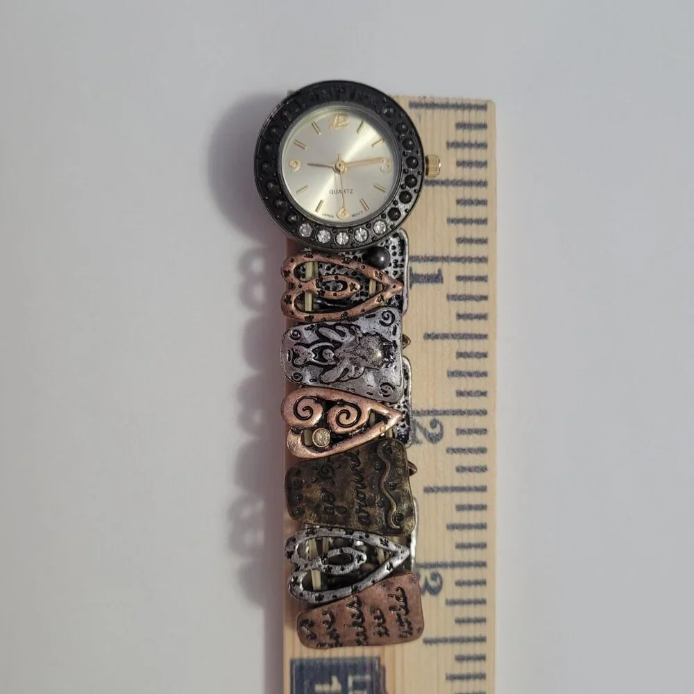 Hearts Watch Stretch Band Bracelet Womens